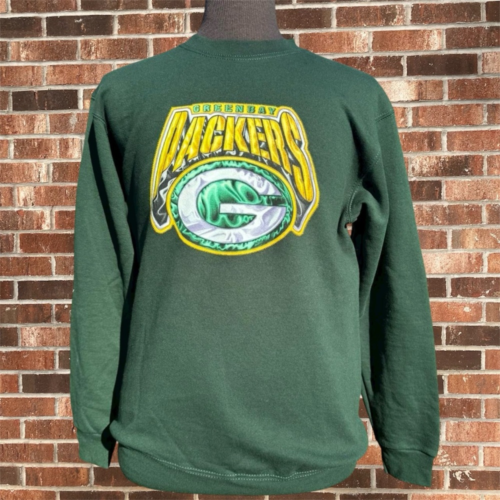 Vintage Pro Player NFL Green Bay Packers Green Medium Crewneck Sweatshirt